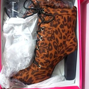Cheetah heeled boots